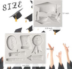 Sakolla Graduation Fondant Molds Silicone Doctoral Cap Diploma Chocolate Candy Molds Congrats Grad Congratulations Mould Cake Toppers Party Decorations for 2026 Graduation Celebration