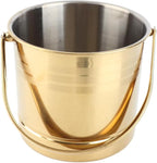 1L Ice Bucket Wine Cooler Bucket Stainless Steel Wine Chiller Handles Filter Plate Parties Gold (Gold)