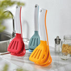 Heat Resistant Soup Spoon Brush Ladle Silicone Non Stick Spatula Kitchen Tools Cooking Utensil Set(D)