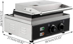 10pcs Commercial Waffle Maker Electric Waffle Machine 110V Temperature 122-572℉,No-Stick Belgian Waffle Baker for Restaurant and Home Use