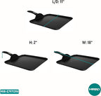 Mirro A79713 Get A Grip Aluminum Nonstick Griddle Cookware, 11-Inch, Black