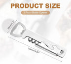 uxcell Wine Opener, Bottle Opener, Durable Stainless Steel Waiter's Corkscrew, Compact All-In-One Home Bar Tool for Bar, Party, Wedding, Home, Travel, White