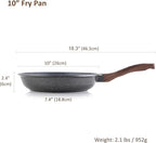 SENSARTE Nonstick Frying Pan Skillet, Swiss Granite Coating Omelette Pan, Healthy Stone Cookware Chef's Pan, PFOA Free (8/9.5/10/11/12.5 Inch) (10 Inch) (Pack of 2)