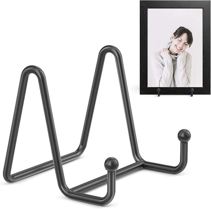 TR-LIFE Plate Stands for Display - 3 Inch Plate Holder Display Stand + Metal Frame Holder Stand for Picture, Decorative Plate, Book, Photo Easel (2 Pack)