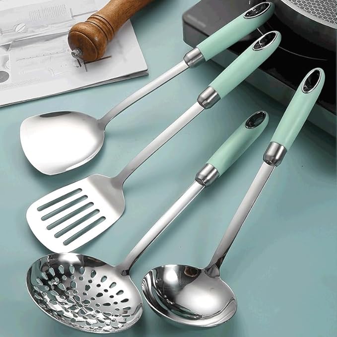Stainless Steel Kitchen Tools Cooking Set Spatula Shovel Soup Tong Accessories Baking