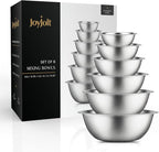 JoyJolt Stainless Steel Mixing Bowl Set - 6 Piece Nesting Bowls, 5qt to 0.5qt, Black, Perfect for Dough, Batter & Baking