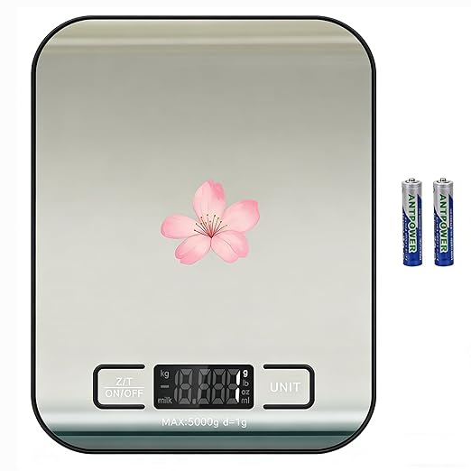 Digital Shipping Scale,Stainless Steel Panel, Accurate Portable Postal Scale for Packages, Small Business,Kitchen, Food, Handmade, Liquids, and Boutique (Stainless Steel Battery (5kg/1g))