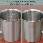 Newness Stainless Steel Measuring Cup, Metal Measuring Cup with Handle (Upgraded, 3 Marking Including Cup/ML/Ounce Scale), 16 Ounces (0.5 Liter, 2 Cup) (Pack of 2)