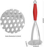 Joyoldelf Heavy Duty Stainless Steel Potato Masher, Professional Integrated Masher Kitchen Tool & Food Masher/Potato Smasher with Silicone Handle, Perfect for Bean, Vegetable, Fruits, Avocado, Meat