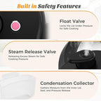 NEWBULIG 16-in-1 Electric Pressure Cooker, 6QT Multi Cooker with 12 Presets, Slow Cook Rice Steamer Sauté Soup Meat Stew Canning Yogurt Maker, Ceramic Inner Pot & Recipe Book Included, Black