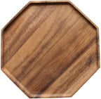 Set of 2 Acacia Wood Charcuterie Boards Round Wooden Serving Tray Fruit Platter Decor Trays Serving Ware Food Dish Serving Platters Christmas Cheese Board Square Party Trays Plate Hosting Essentials
