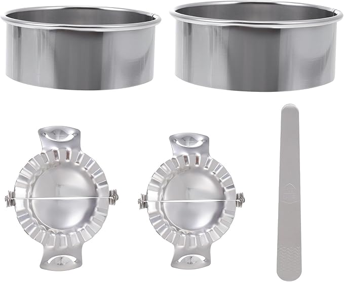 SOLUSTRE Dumpling Maker Set Stainless Steel Dumpling Molds Stuffing Spoon Cutter 5pcs Kitchen Gadget Set and Cooking