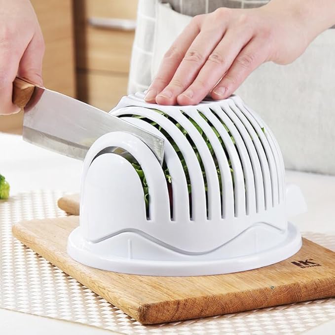 Quick Salad Maker Chopper Salad Cutter Bowl Swiftly Dice Fruits & Vegetables, BPA-Free Healthy Meals and Salads in Minutes Multi-functional (Blue)