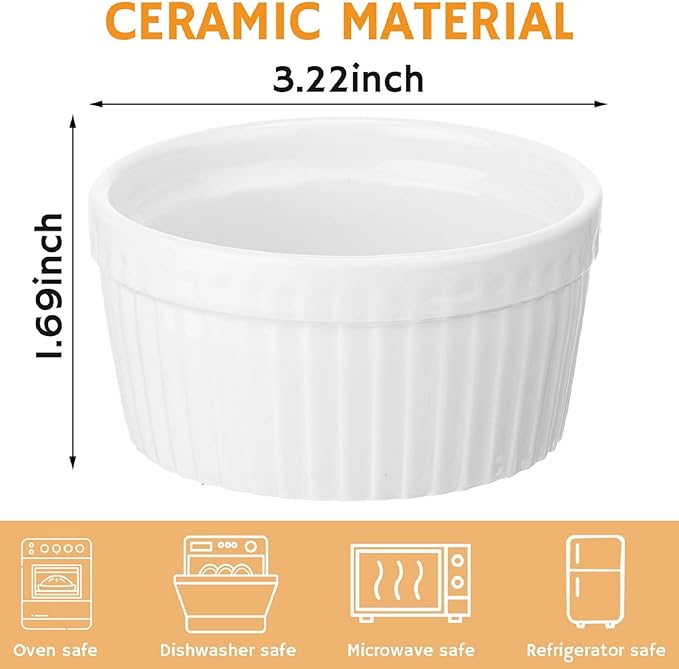 Treela 40 Pieces Ceramic Butter Warmers Set Included Butter Warmers Melter 32 Tealight Candles for Chocolate Cheese Fondue Crab Lobster Microwave Oven(White and Black)