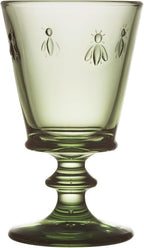 La Rochere Napoleon Bee Olive Green Stemmed Wine Glass Set of 6 – Vintage Wine Glasses – La Rochere Bee Glassware Sets (9 oz)