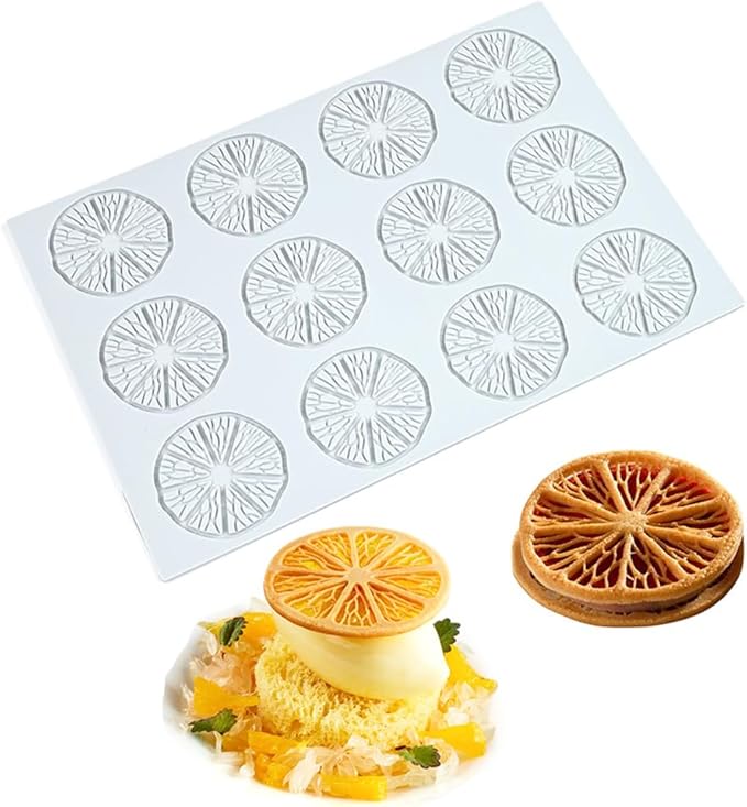 Hollow 3D Leaf Tuille Lace Silicone Cake Moulds, Molds Silicone Baking Fondant Tuile Molds, Polymer Clay Mold for Baking, Clay, Resin, Sugar Craft, Dessert Cake Decoration (3pcs Flower Fondant Mold)