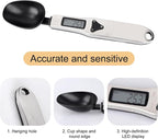 Electronic Food Measuring Spoon, Stainless Steel Digital Scoop Scale Small Baking Weight Cup with LCD Display 300g/0.1g High Precision Gram Kitchen Gadgets for Home Kitchen