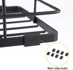 ALOCEO 2 Pack Stackable Storage Bins with Lids, Stainless Steel Extra Large Trash Bag Dispenser Roll Holder for Kitchen Sink, Laundry, Pantry Organizer and Storage, Walnut Black