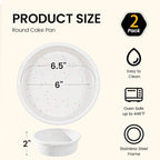 SJ 6 Inch Silicone Round Cake Pan with Metal Reinforced Frame Set of 2, Nonstick Silicone Cake Mold for Baking Suitable for Making Layers, Cheese & Chocolate Cakes