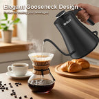 Gooseneck Electric Kettle 0.8L - Matte Black Tea Kettle with Auto Shut Off, Boil-Dry Protection & BPA-Free, Precision Electric Water Kettle for Pour Over Coffee