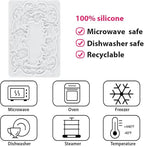 Flower Photo Frame Silicone Mold Wreath Fondant Molds Picture Frame Molds For Cake Decoration Cupcake Topper Polymer Clay Chocolate Candy Gum Paste Set of 4