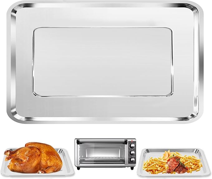 Convection Toaster Oven Replacement Parts for BLACK DECKER 8 Slice Extra Wide Convection Toaster Oven, 14.6×8.8 IN Food Grade Grill Pan Grill Plate Rack Tray Crisper Plate Accessories