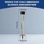 VONCI 18inch Commercial Immersion Blender Detachable Shaft, 350W, 500W & 750W Compatible, Stainless Steel Removable Shaft.