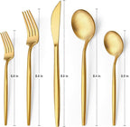 30-Piece Gold Silverware Set, Flatware Set for 6, Food-Grade Stainless Steel Cutlery Set, Includes Spoons Forks Knives, Kitchen Cutlery for Home Office Restaurant Hotel