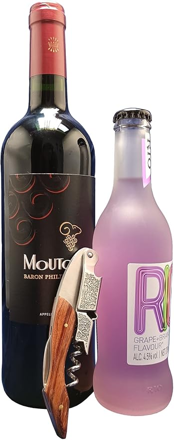 Professional Waiter Corkscrew, Wine and Beer Bottle Opener for Bar Restaurant Waiters, Bartenders, Made of Heavy Duty Stainless Steel & Naturalwood