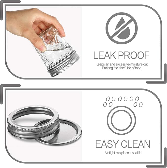 VERONES Mason Jars 6 OZ, 30 PACK 6oz Mason jars Canning Jars Jelly Jars With Lids, Ideal for Jam, Honey, Wedding Favors, Shower Favors