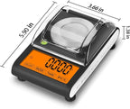 Fuzion Milligram Scale 50g/0.001g, Digital mg Scale with Calibration Weights, Jewelry Scale with Tweezers, Spoon, Bowl, Brush, Micro Scale for Powder, Gold, Herb, Large Display