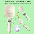 Digital Measuring Spoon Scale, Electronic Kitchen Measuring Spoon Scale, 800g/0.1g High Precision Kitchen Gadget with 5 Units Conversion, Removable Scoop for Cooking, Baking, Pet Food,1PC,Beige