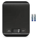 Digital Shipping Scale,Stainless Steel Panel, Accurate Portable Postal Scale for Packages, Small Business,Kitchen, Food, Handmade, Liquids, and Boutique (Black Battery (5kg/1g))