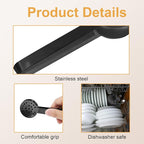 Tea Bag Squeezer Tongs, Stainless Steel Teabag Strainer Dispenser Gripper Picker Accessories for Tea Drinkers Gifts(Black)