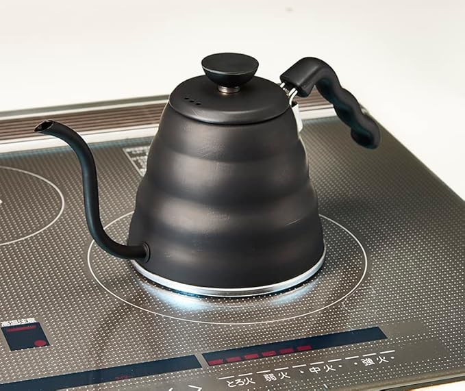 Hario V60 "Buono" Drip Kettle Stovetop Gooseneck Coffee Kettle 1.2L, Stainless Steel, Black