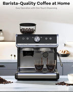 GarveeHome Espresso Machine, 20 Bar Semi Automatic Espresso Machine With Grinder and Milk Frother Wand, Professional Espresso Maker Coffee Machine With 95 oz Removable Water Tank