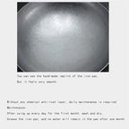 Wok Pfanne Traditioneller Handgehämmerter Wok Aus Refined Iron Mit Two Handles，1,8 MM Dick Wok (Rundboden) (Size : 36cm/14.1in)