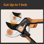 PrunePro Pruning Shears for Gardening Professional Bypass Hand Pruner Stainless Steel Sharp Blade Garden Scissors Plant Flower Garden Clipper Orange 1 Pack
