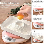 Cute Kitchen Scale, Digital Food Scale with LCD Display, 11 ib (5kg) Capacity, 0.03 oz (1g) Precise Weight Measuring for Baking Cooking (Pink)