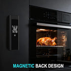 Wireless Meat Thermometer Bluetooth Digital, Smart Meat Thermometer with Booster Base, IP67 Waterproof Probe, ±1.8°F Accuracy, 100m Range, Rechargeable BBQ Cooking Thermometer for Grill, Smoker Black