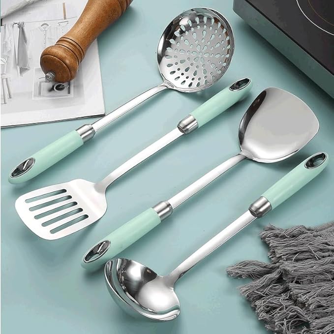 Stainless Steel Kitchen Tools Cooking Set Spatula Shovel Soup Tong Accessories Baking