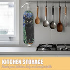 Flower Cat Plastic Bag Holder, Wall Mount Grocery Bag Holder, Plastic Storage bag, Pull Rope Free Adjustment, Plastic Bag Holders for Grocery Bags, Plastic Bag Dispenser for Home Kitchen