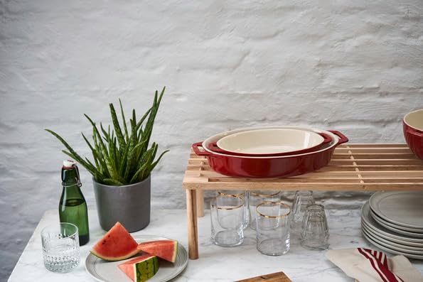 staub Dish 40508-606 Oval Dish, Cherry 9.1 inches (23 cm), Ceramic Au Gratin Dish, Oven Safe and Microwave Safe