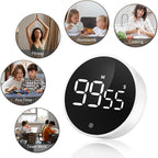 VOCOO Digital Kitchen Timer - Magnetic Countdown Countup Timer with Large LED Display Volume Adjustable, Easy for Cooking and for Seniors and Kids to Use (White)