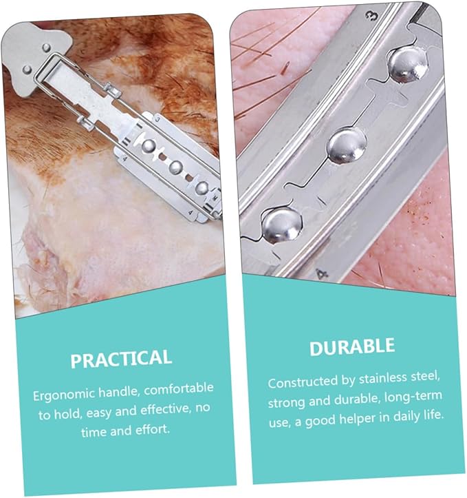 Ipetboom 2pcs Shaver Household Gadgets Pork Skin Hair Remover Razor Scraper Kitchen Pig Hair Kitchen Gadget Tool Pig Scraping Device Meat Pork Tools Animal Stainless Steel Handle