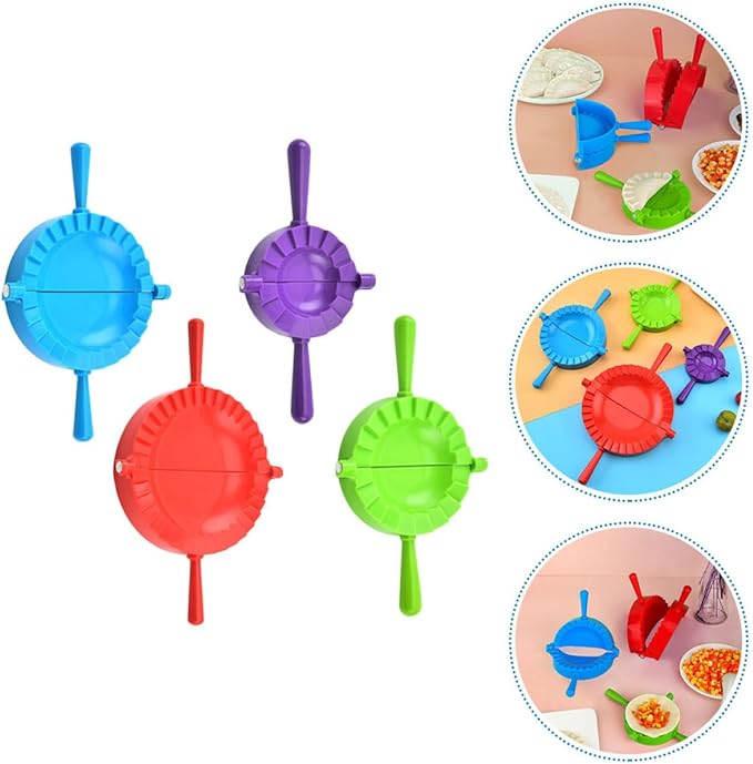 GALPADA 4pcs Dumpling Making Mold Set with Large Medium Small and Mini Sizes Food-grade Pp Plastic Dumpling Press Cutters for Household Kitchen and Cooking Gadget Random Color