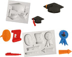 Sakolla Graduation Fondant Molds Silicone Doctoral Cap Diploma Chocolate Candy Molds Congrats Grad Congratulations Mould Cake Toppers Party Decorations for 2026 Graduation Celebration