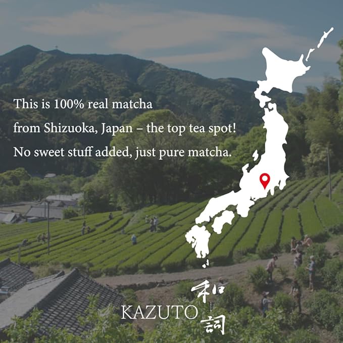 Kazuto Premium Grade Matcha Green Tea Powder - Premium First Harvest Single Origin USDA Organic Gluten-Free Vegan, 100% Pure Unsweetened No Additives from Shizuoka 1.06oz