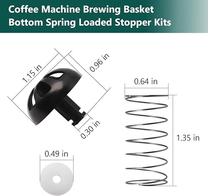Coffee Machine Brewing Basket Bottom Spring Loaded Stopper Kits for Coffee Makers Brew Basket, Replacement for Mr. Coffee Hamilton Coffee Machine Accessory 990117900 990237500