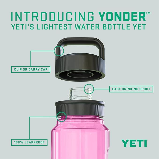 YETI Yonder Water Bottle with Yonder Chug Cap, Lightweight, Leakproof and BPA-Free